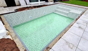 Grå Mosaik Pool Liner